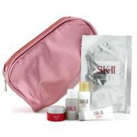 SK II by SK II Travel Set: Lift Emulsion + Signs Nourishing Crm + Repair C + Whitening Source + WS Int. Mask + Bag--5pcs+1bagtravel 