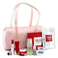 SK II by SK II Travel Set: F.T.Ess.+ Adv. Signs Treat.+ White. Source+ Up-Lifter+ Eye Mask+ Mask+ Lipstick etc.--8pcs+1bagtravel 