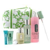 CLINIQUE by Clinique Great Skin To Glow ( Types 3 & 4 ): DDMG 125ml+ Liquid Soap 200ml+ Lotion 3 487ml+ Scrub+ Turnaround--5pcs+1bagclinique 