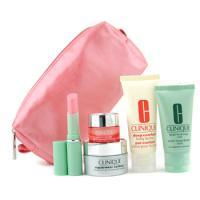 CLINIQUE by Clinique Travel Set: Liquid Facial Soap + Repairwear Contour + All About Eye Rich + Body Butter + Lipstick--5pcs+1bagclinique 