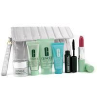 CLINIQUE by Clinique Travel Set: Repairwear Contour + 7 day scrub Cream + Turnaround Concentrate + Moisturizer + Lip Gloss + Mascara + Bag--6pcs+1bagclinique 