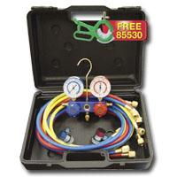 DUAL 134A/R12 ALUM GAUGE SET W/60\" HOSES & COUPLERdual 