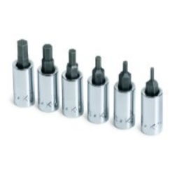 SOCKET HEX BIT SET 1/4IN. DRIVE 6PC 2MM TO 6MMsocket 