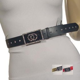 Ladies Fashion 1.5" Belt W/Decorative Diamond stud Case Pack 12ladies 