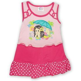 Girls Fashion Dress W/Flowers And Girl Imprint Case Pack 8