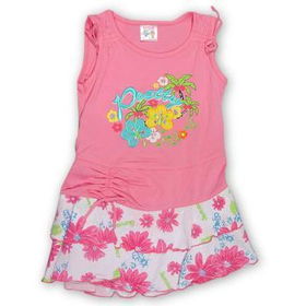 Girls Fashion Dress W/Pretty Print And Flowers Case Pack 8