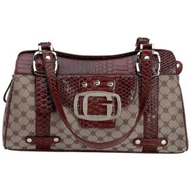 Gigi Chantal&trade; Brown Jacquard Purse with Croco Trimgigi 