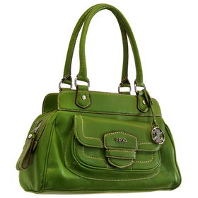 Women's Westport Pebble Green Synthetic Leather Satchelwomen 