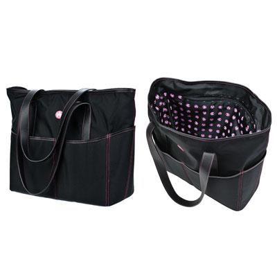 Large Tote - Black with Pinktote 