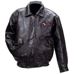 Casual Outfitters&trade; Hand-Sewn Rock Design Genuine Leather Jacket with Bull Rider Logo (Medium)casual 