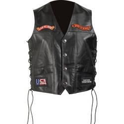 Diamond Plate&trade; Solid Genuine Leather Motorcycle Vest (2X)diamond 