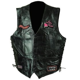 Diamond Plate&trade; Ladies&apos; Rock Design Genuine Leather Vest (Medium)diamond 