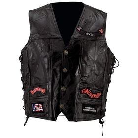 Diamond Plate&trade; Rock Design Genuine Buffalo Leather Vest (2X)diamond 