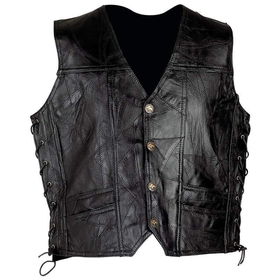 Diamond Plate&trade; Rock Design Genuine Leather Vest (2X)diamond 