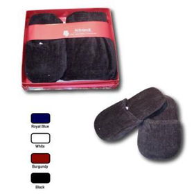 Mens 100% Cotton Terry Wrap & Slipper Red Gift Box Case Pack 12mens 