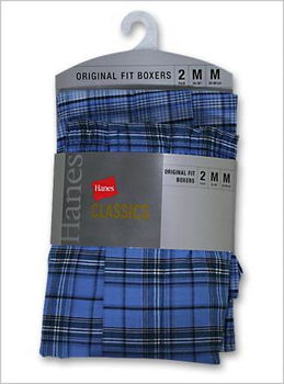 Mens Classics Woven Blue Yarn-Dyed Boxer - 8 pairsmens 