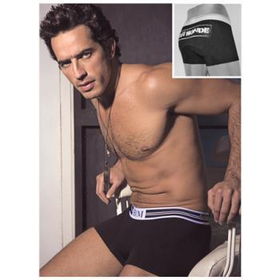 Mens Beau Mode Logo Stamp Boxer Trunk Black Case Pack 6mens 