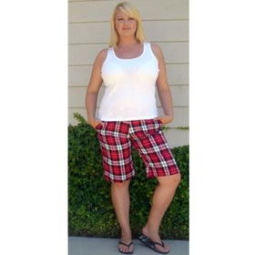 New Plus Size Plaid Bermuda Shorts Case Pack 8plus 