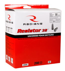 Radians Foam Earplugs, 200 Pairs, NRR 29