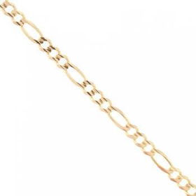 14K Yellow Gold 4mm Anklet - Figaro Lobster Clasp 9 Inyellow 