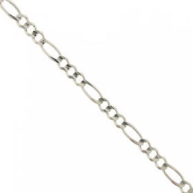 14K Solid White Gold Bracelet Figaro Link Lobster Claspsolid 