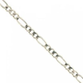 14K Solid White Gold Bracelet Figaro Link Lobster Claspsolid 