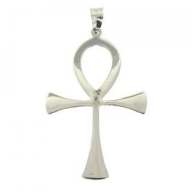 New Sterling Silver Dangle God Staff Ankh Cross Pendantsterling 