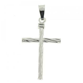 Ladies Dangling Sterling Silver Twisted Cross Pendantladies 