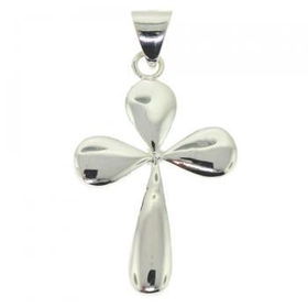 Ladies Polished Sterling Silver Dangling Cross Pendantladies 