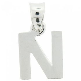 Sterling Silver Initial Pendant Letter N Engravablesterling 