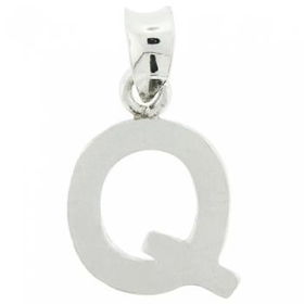 Sterling Silver Initial Pendant Letter Q Engravablesterling 