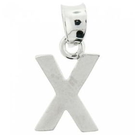 Sterling Silver Initial Pendant Letter X Engravablesterling 