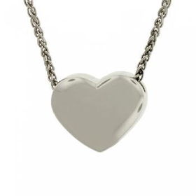 Sterling Silver Puff Heart Necklace Serpentine 18 Inchsterling 