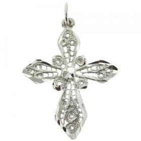 Diamond Cut Silver Dangle Cross Pendant Filigree Designdiamond 