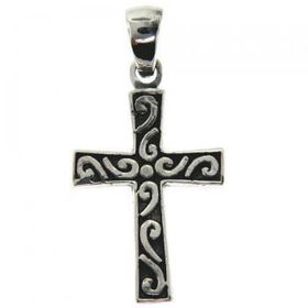 3.8 Gm Dangling Sterling Silver Filigree Cross Pendantdangling 