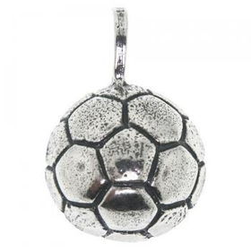 New Sterling Silver Unisex Large Soccer Futbol Pendantsterling 