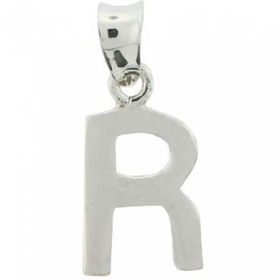 Sterling Silver Initial Pendant Letter R Engravablesterling 