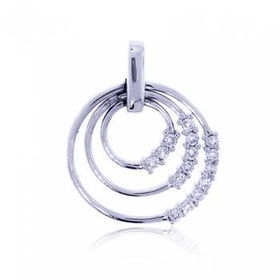 Circles Love Life White Gold Pendant Accented Diamondscircles 