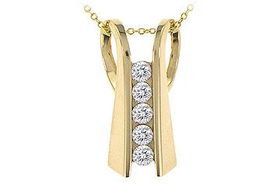 Diamond Pendant : 14K Yellow Gold - 1.25 CT Diamondsdiamond 