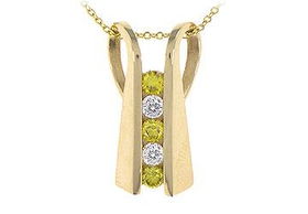 Yellow Diamond Pendant : 14K Yellow Color - 1.25 CT Diamondsyellow 