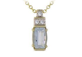 Aquamarine and Diamond Pendant : 14K Yellow Gold - 1.00 CT TGWaquamarine 