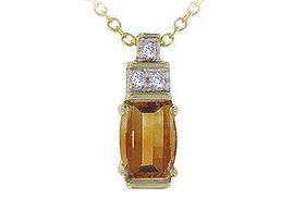 Citrine and Diamond Pendant : 14K Yellow Gold - 1.00 CT TGWcitrine 