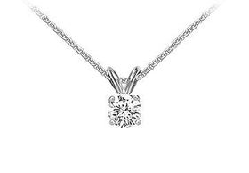 14K White Gold : Round Diamond Solitaire Pendant - 0.33 CT. TW.white 