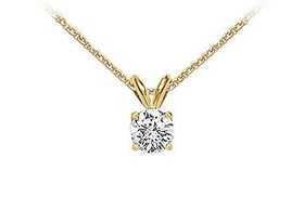 14K Yellow Gold : Round Diamond Solitaire Pendant - 0.50 CT. TW.yellow 