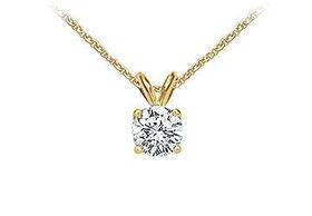 14K Yellow Gold : Round Diamond Solitaire Pendant - 1.00 CT. TW.yellow 