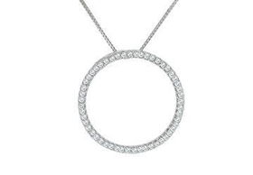 Diamond Circle Pendant : 14K White gold - 0.25 CT Diamondsdiamond 