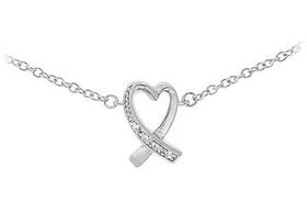 Cubic Zirconia Sterling Silver Heart Pendantcubic 