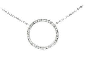 Circle Cubic Zirconia Sterling Silver Pendantcircle 