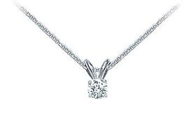 Platinum : Round Diamond Solitaire Pendant - 0.15 CT. TW.platinum 