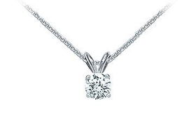 Platinum : Round Diamond Solitaire Pendant - 0.33 CT. TW.platinum 